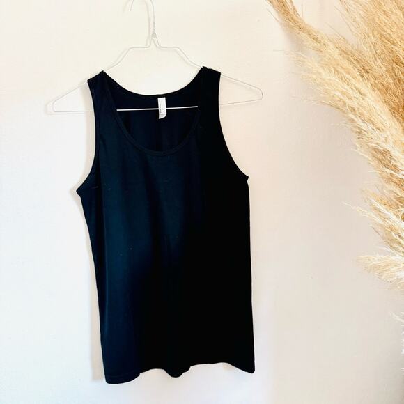 2 AMERICAN APPAREL Black Crew Neck Unisex Muscle Tank Top Sleeveless Shirt M - Picture 3 of 11